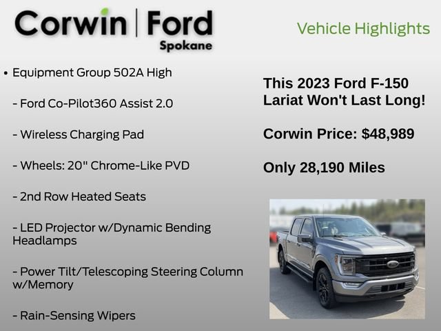 Certified 2023 Ford F150 Lariat w/ Equipment Group 502A High AWD/4WD image 19