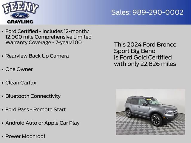 Certified 2024 Ford Bronco Sport Big Bend w/ Convenience Package AWD/4WD image 11