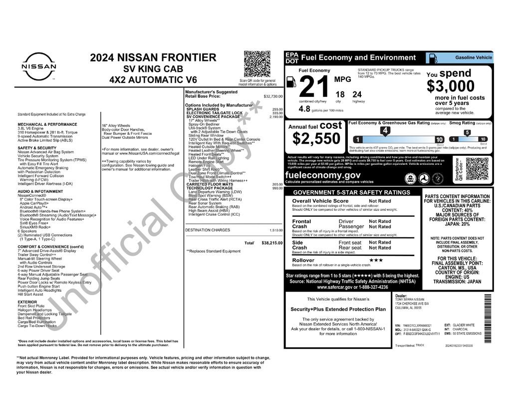 Used 2024 Nissan Frontier SV w/ SV Convenience Package RWD image 26