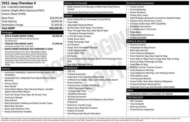 Used 2022 Jeep Cherokee Latitude w/ Sun & Sound Group AWD/4WD image 12