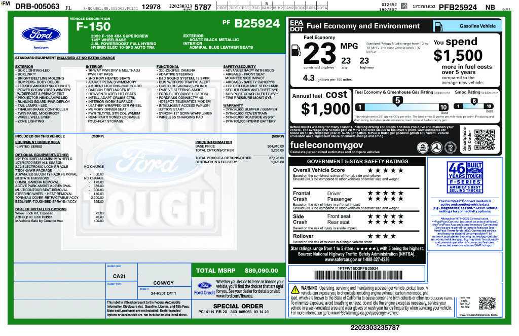 Certified 2023 Ford F150 Limited AWD/4WD image 8