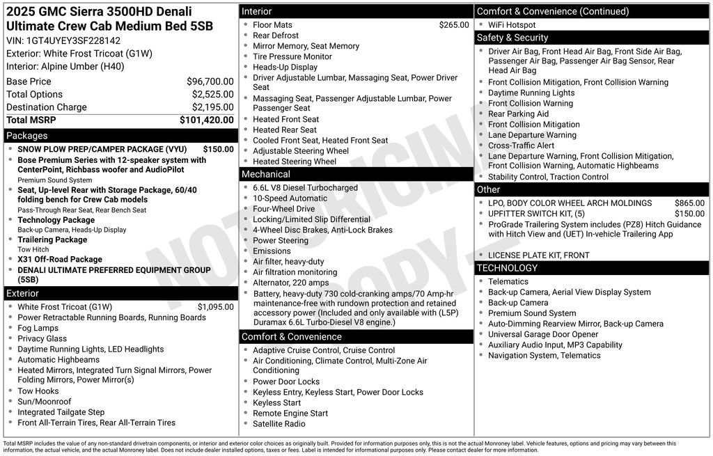 Used 2025 GMC Sierra 3500 Denali Ultimate w/ Snow Plow Prep/Camper Package AWD/4WD image 9