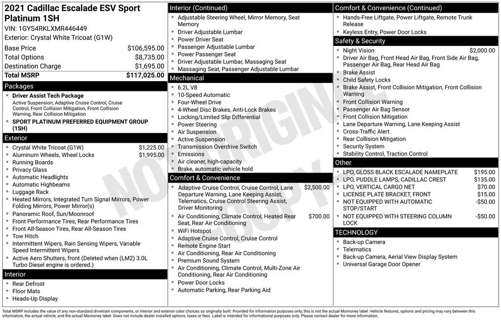 Used 2021 Cadillac Escalade ESV Sport Platinum AWD/4WD image 37