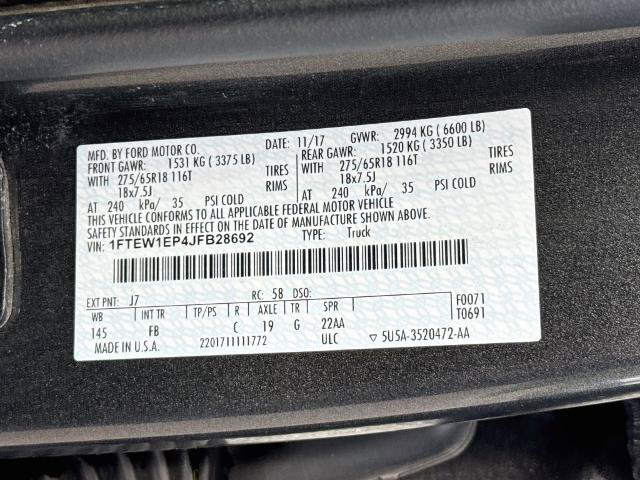 Certified 2018 Ford F150 XLT w/ Equipment Group 302A Luxury AWD/4WD image 22