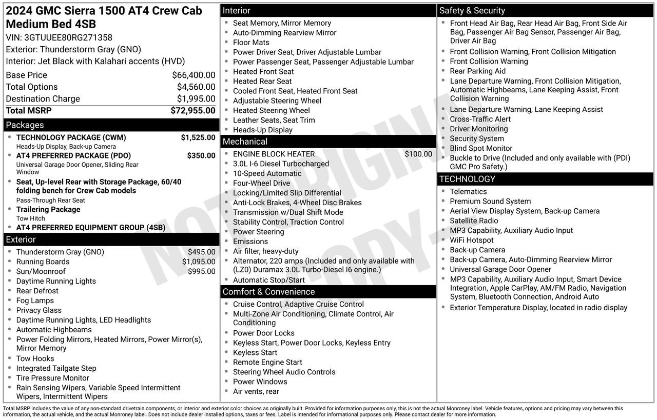 Used 2024 GMC Sierra 1500 AT4 w/ Technology Package AWD/4WD image 52
