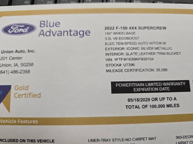 Certified 2022 Ford F150 Lariat w/ Equipment Group 502A High image 32