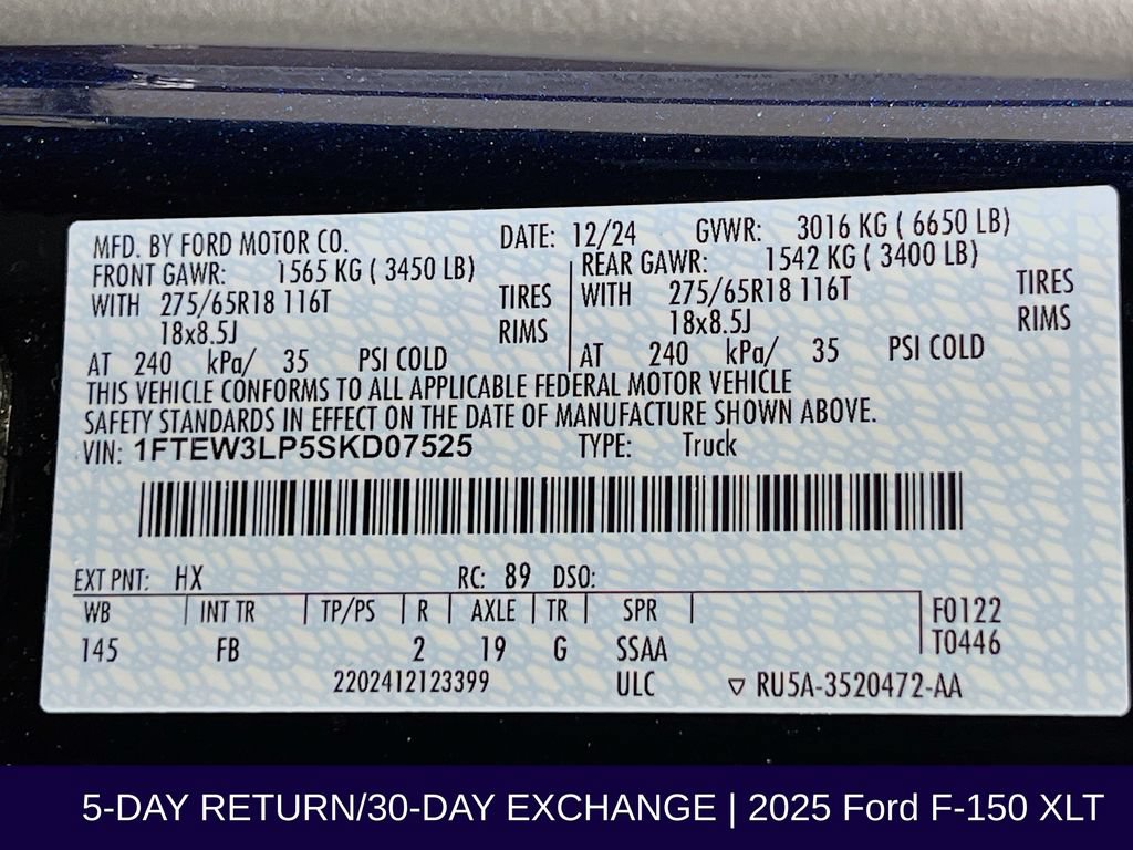 Certified 2025 Ford F150 XLT w/ Equipment Group 302A MID AWD/4WD image 36