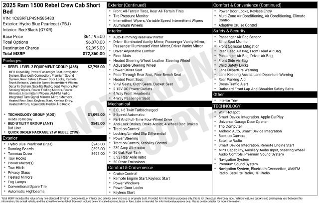 Used 2025 RAM 1500 Rebel w/ Rebel Level 2 Equipment Group AWD/4WD image 36