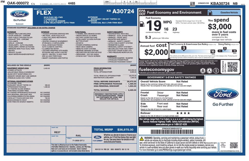 Certified 2019 Ford Flex SEL w/ Equipment Group 202A FWD image 2