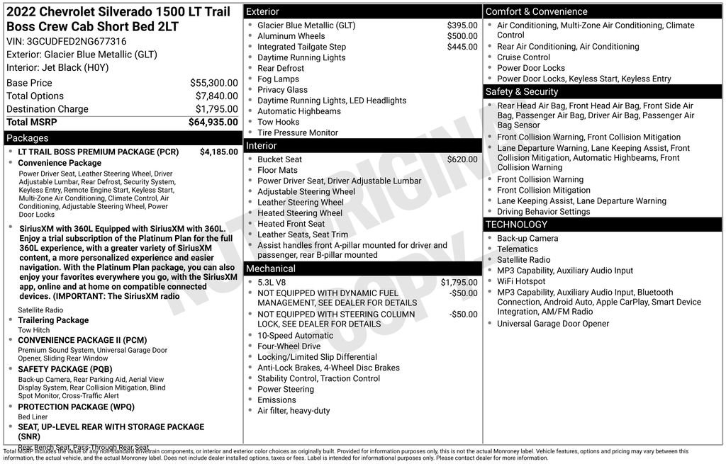 Used 2022 Chevrolet Silverado 1500 LT Trail Boss w/ LT Trail Boss Premium Package AWD/4WD image 37