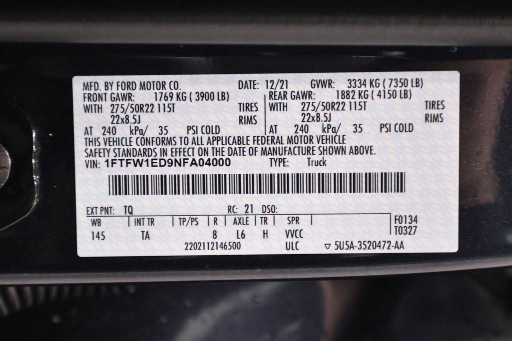 Certified 2022 Ford F150 Limited image 55