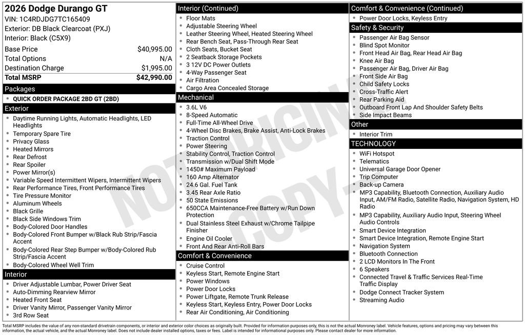 Used 2026 Dodge Durango GT AWD/4WD image 38