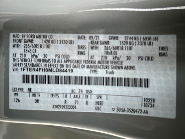 Certified 2021 Ford Ranger Lariat w/ Equipment Group 501A High image 23