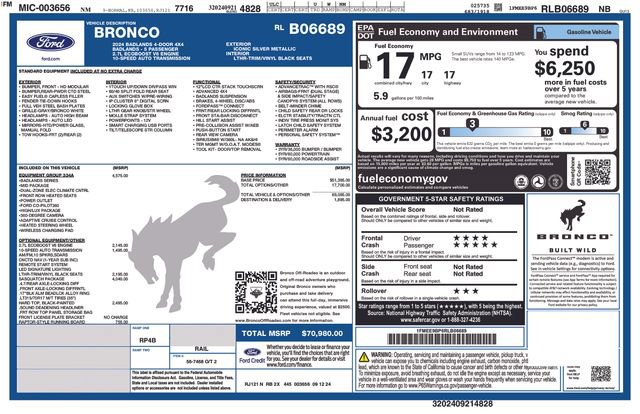 Certified 2024 Ford Bronco Badlands AWD/4WD image 5