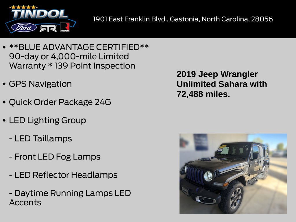Used 2019 Jeep Wrangler Unlimited Sahara AWD/4WD image 17
