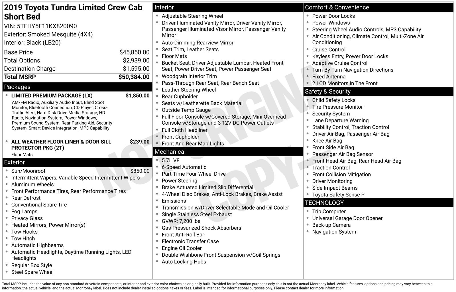 Used 2019 Toyota Tundra Limited w/ Limited Premium Package AWD/4WD image 4