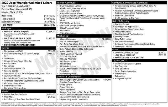 Used 2022 Jeep Wrangler Unlimited Sahara w/ LED Lighting Group image 9