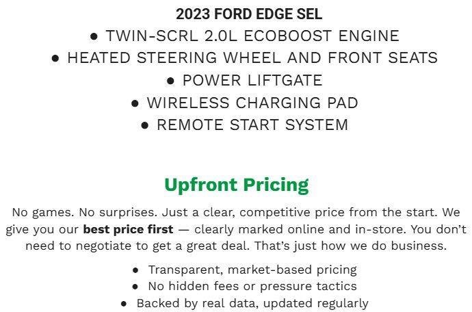 Certified 2023 Ford Edge SEL w/ Convenience Package