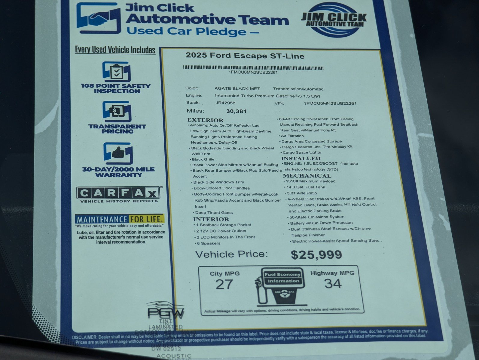 Certified 2025 Ford Escape ST-Line FWD image 13