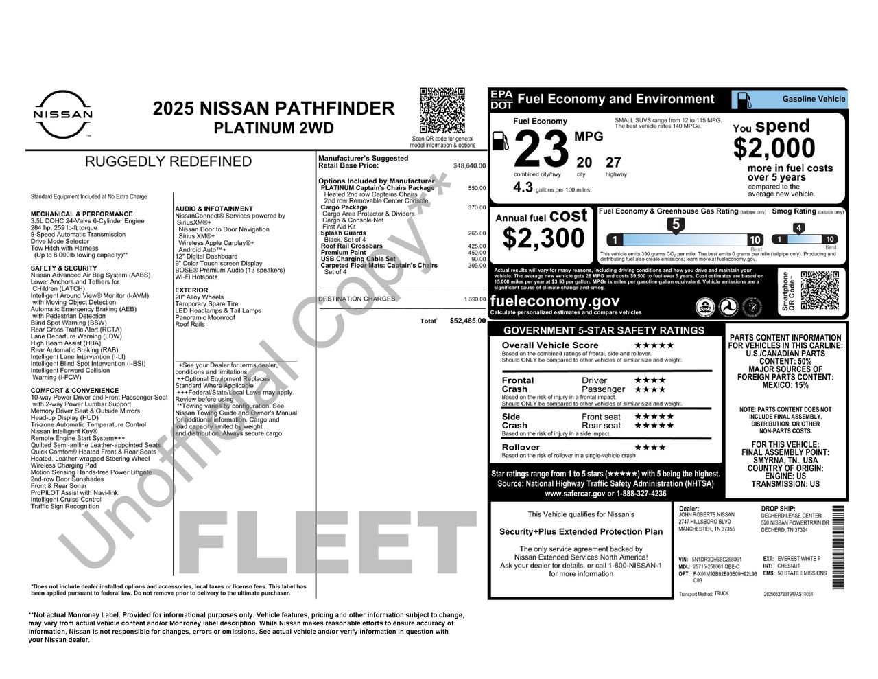 Used 2025 Nissan Pathfinder Platinum FWD image 55
