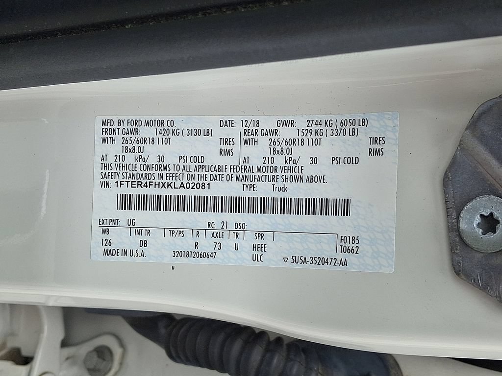 Certified 2019 Ford Ranger Lariat w/ Equipment Group 501A Mid AWD/4WD image 28