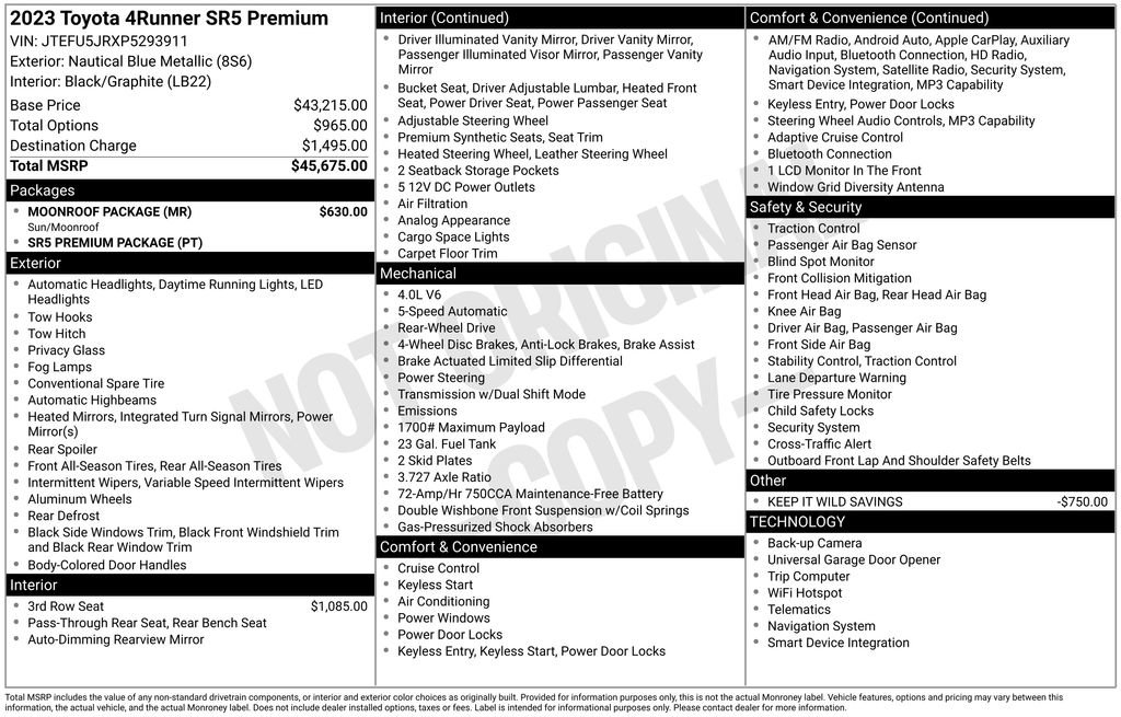 Used 2023 Toyota 4Runner SR5 Premium w/ Moonroof Package RWD image 3