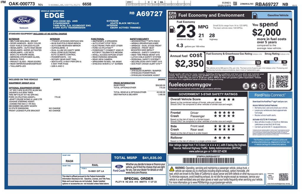 Certified 2024 Ford Edge SEL AWD/4WD image 2