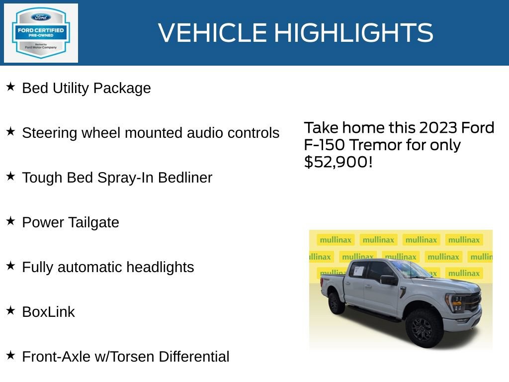 Certified 2023 Ford F150 Tremor w/ Bed Utility Package AWD/4WD image 22