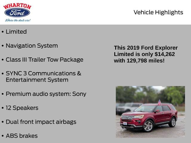 Certified 2019 Ford Explorer Limited w/ Class III Trailer Tow Package FWD image 6