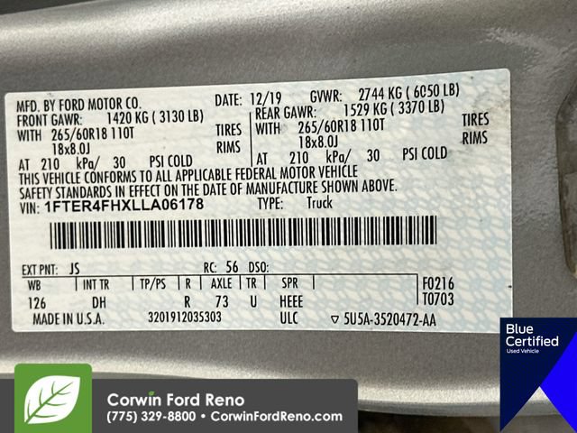 Certified 2020 Ford Ranger Lariat w/ Equipment Group 501A Mid AWD/4WD image 36