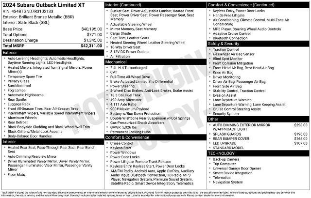 Used 2024 Subaru Outback Limited XT image 14
