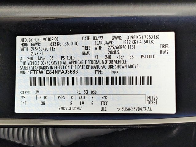 Certified 2022 Ford F150 Platinum w/ Equipment Group 701A High AWD/4WD image 29