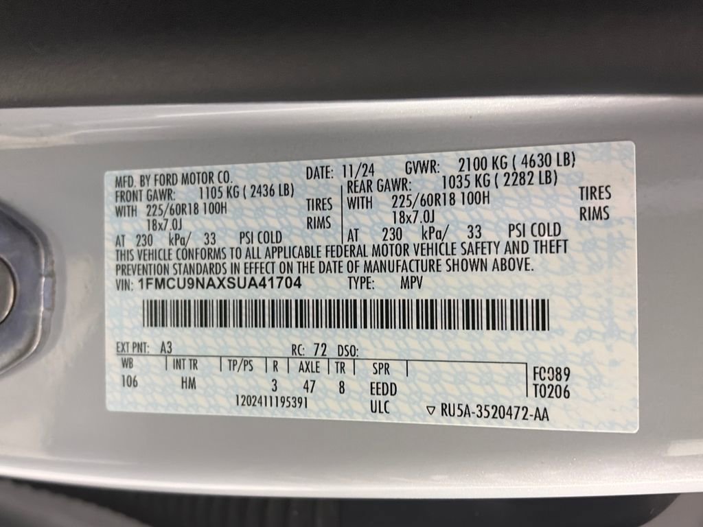 Certified 2025 Ford Escape ST-Line Select AWD/4WD image 9