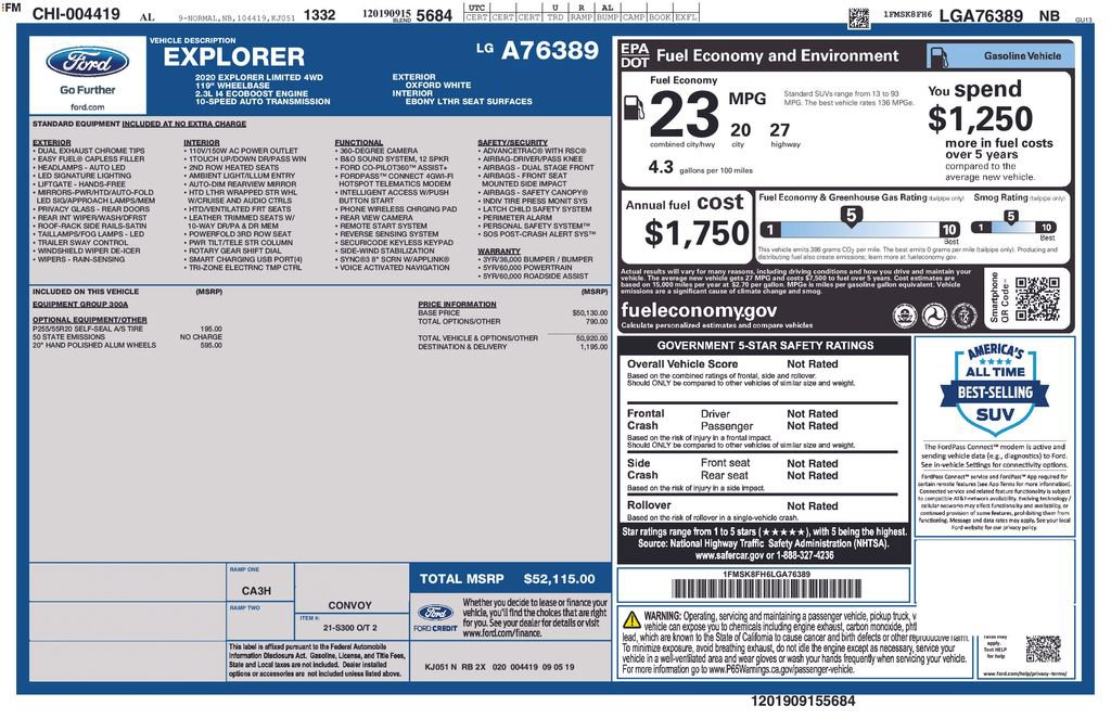 Certified 2020 Ford Explorer Limited AWD/4WD image 27