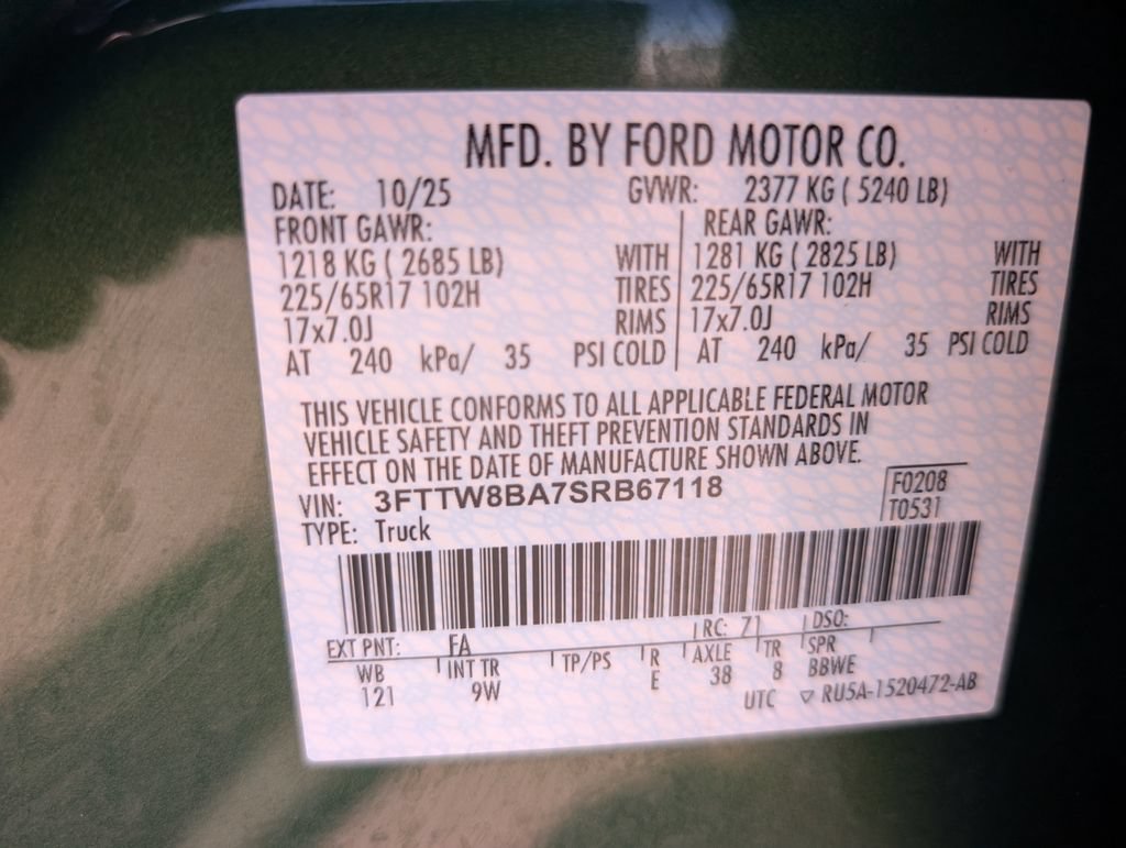 Certified 2025 Ford Maverick XL w/ Equipment Group 102A AWD/4WD image 36