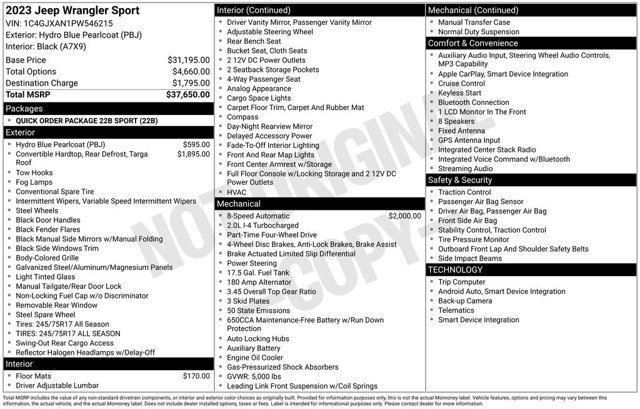 Used 2023 Jeep Wrangler Sport AWD/4WD image 28