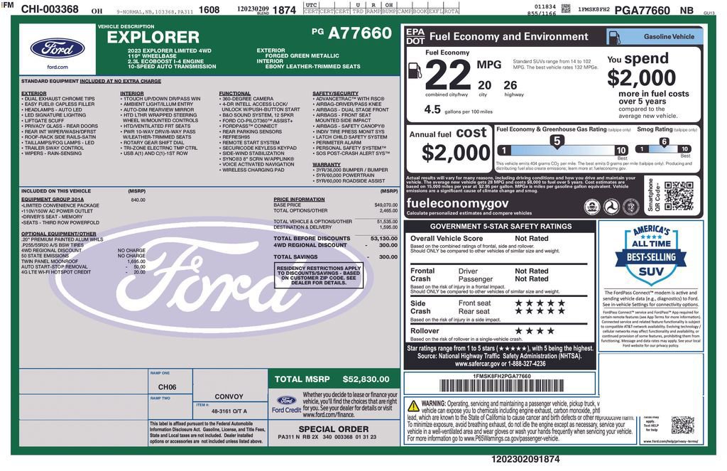 Certified 2023 Ford Explorer Limited w/ Equipment Group 301A image 35