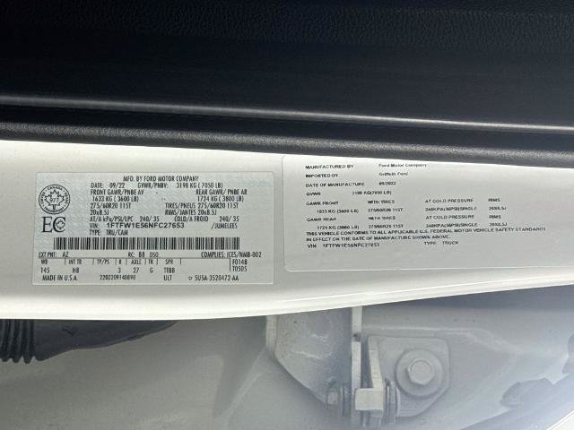 Certified 2022 Ford F150 Lariat w/ Equipment Group 502A High AWD/4WD image 35