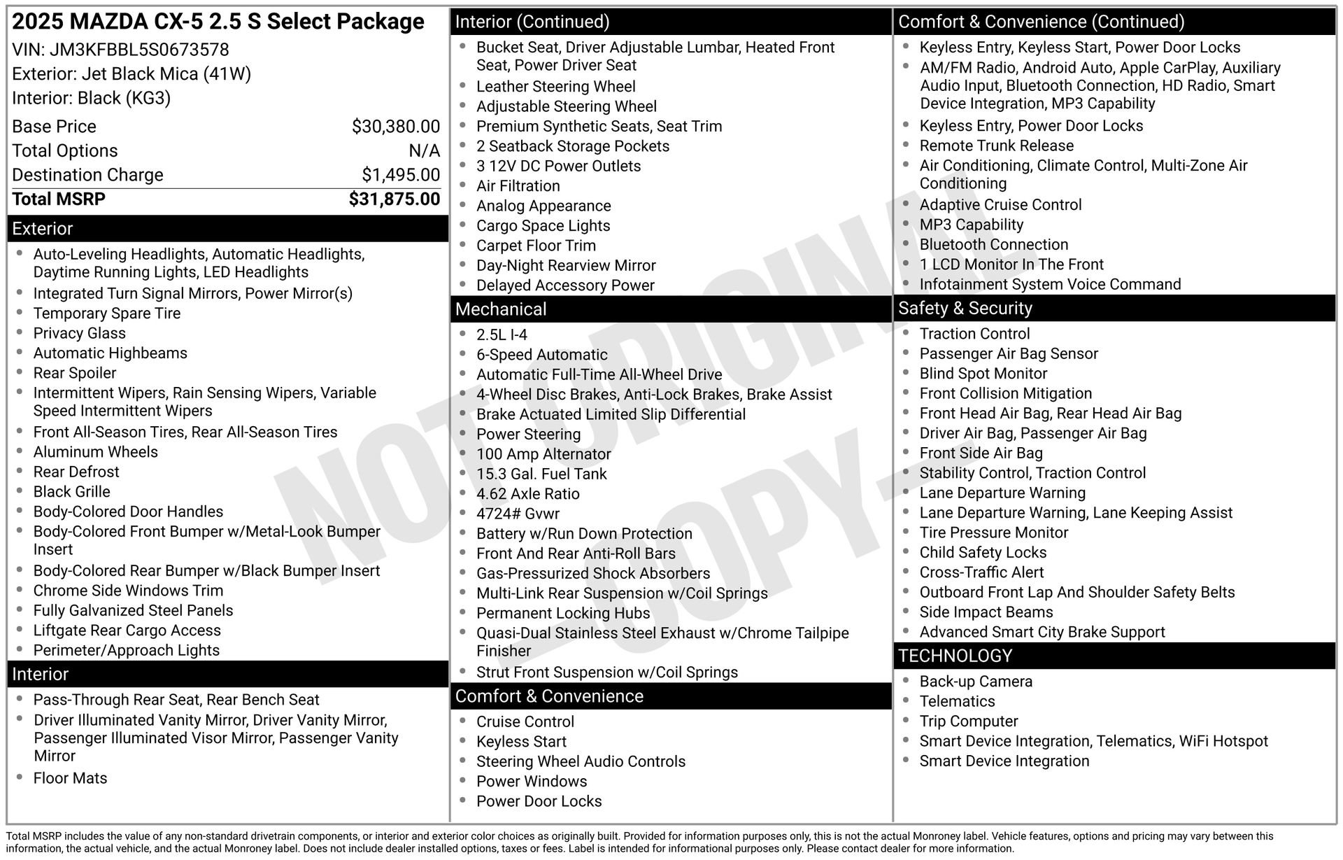 Used 2025 MAZDA CX-5 AWD 2.5 S w/ Select Package image 36