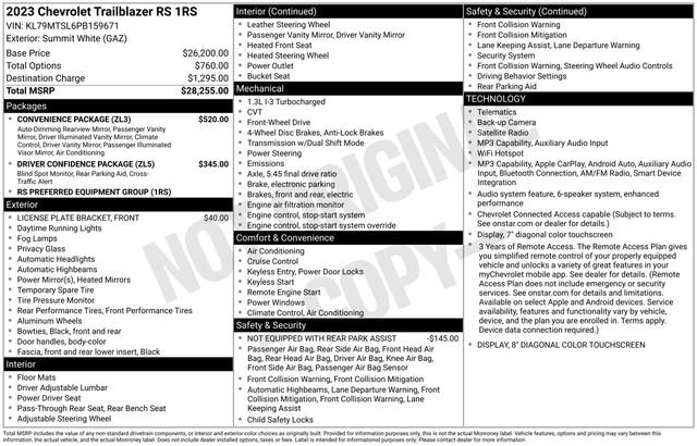 Used 2023 Chevrolet TrailBlazer RS w/ Convenience Package FWD image 51