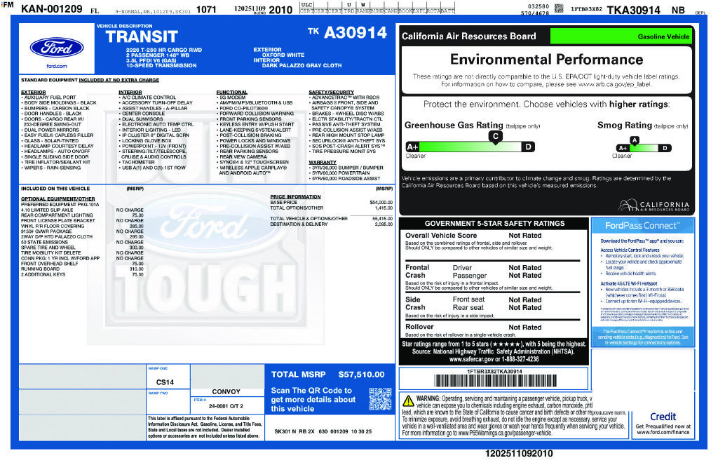 Certified 2026 Ford Transit 250 148 High Roof Extended RWD image 6