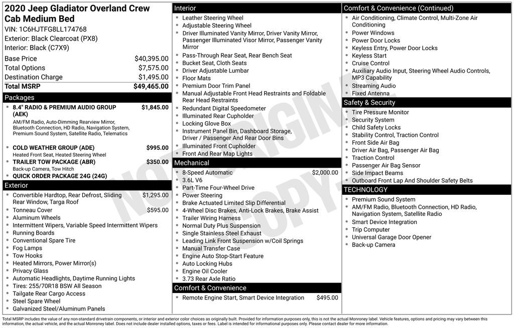 Used 2020 Jeep Gladiator Overland image 26