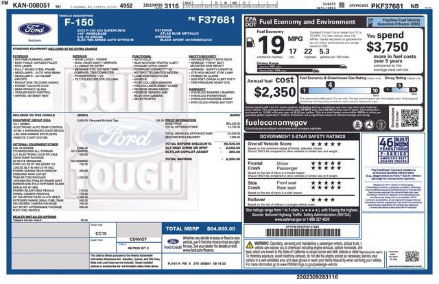 Certified 2023 Ford F150 XLT w/ Equipment Group 302A High image 9