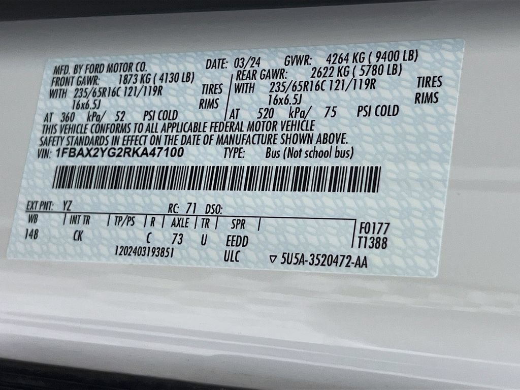 Certified 2024 Ford Transit 350 XLT RWD image 36