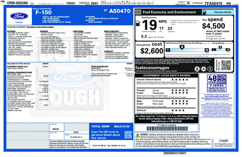 Certified 2026 Ford F150 King Ranch w/ Equipment Group 601A High AWD/4WD image 35
