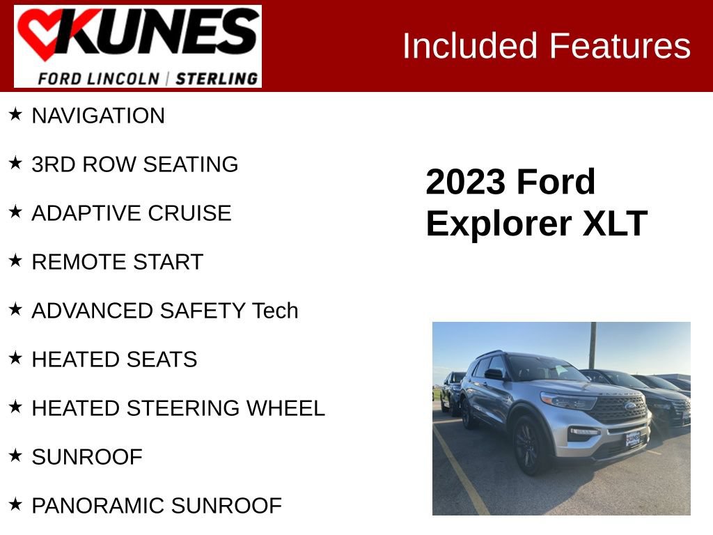 Certified 2023 Ford Explorer XLT w/ Equipment Group 202A AWD/4WD image 2