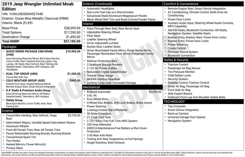 Used 2019 Jeep Wrangler Unlimited Sahara w/ Quick Order Package 24M Moab image 32