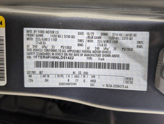 Certified 2022 Ford Ranger Lariat w/ Equipment Group 501A High AWD/4WD image 10