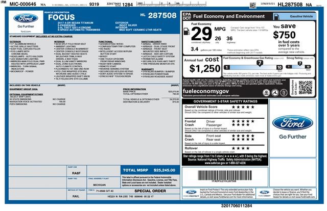 Certified 2017 Ford Focus Titanium FWD image 9
