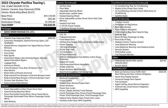 Used 2022 Chrysler Pacifica Touring-L image 10